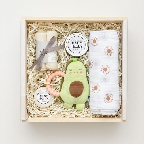 wooden keepsake gift box for new baby