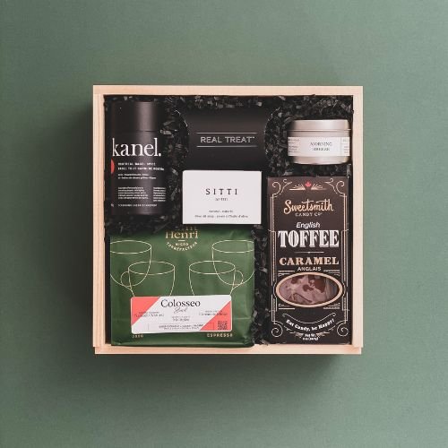 Breakfast theme gift box with gourmet food items , Corporate and client gifts | Toronto Canada, Mint & Co
